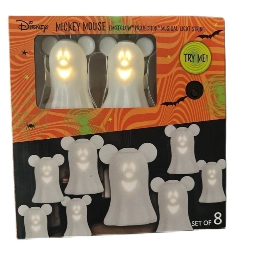 Mickey Mouse Ghost String Lights NEW Singing Monster Mash Halloween White